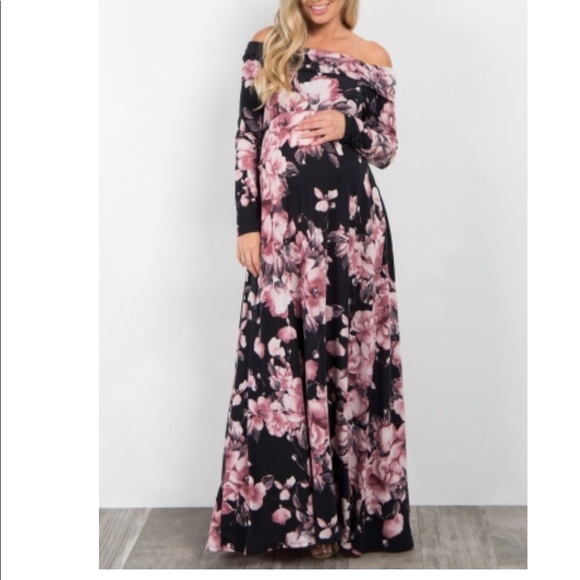 pink blush maternity maxi dress